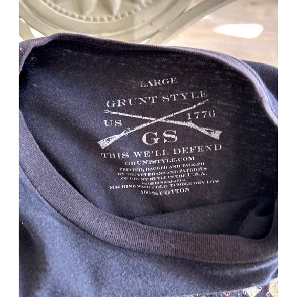 Grunt Style Mens Patriotic T-Shirt "Give Me Liberty Or Give Me Death" Large Blac - Picture 3 of 6